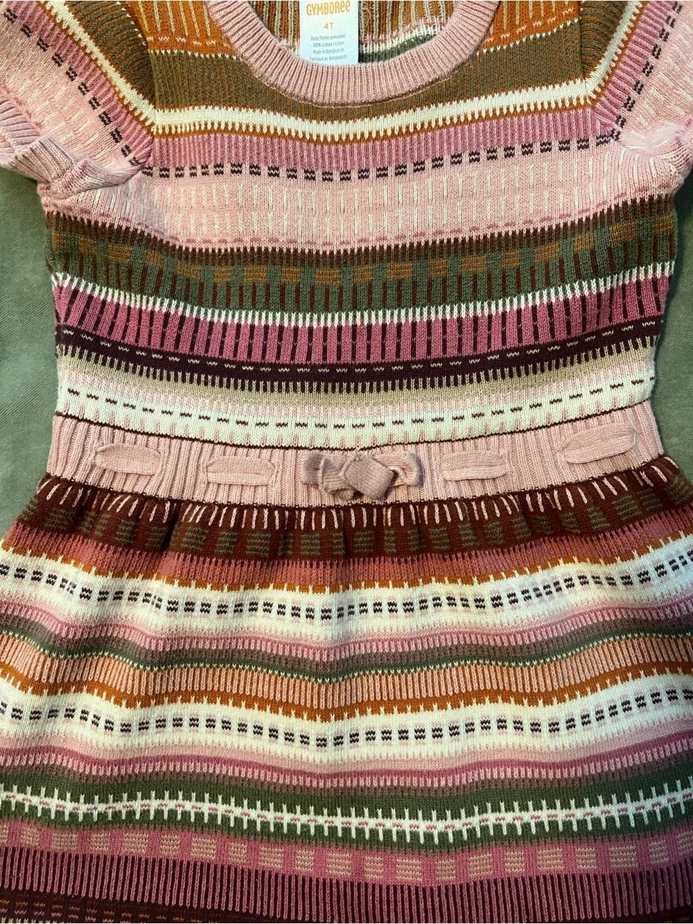 Gymboree Pink Multi-Color Striped Knit Dress